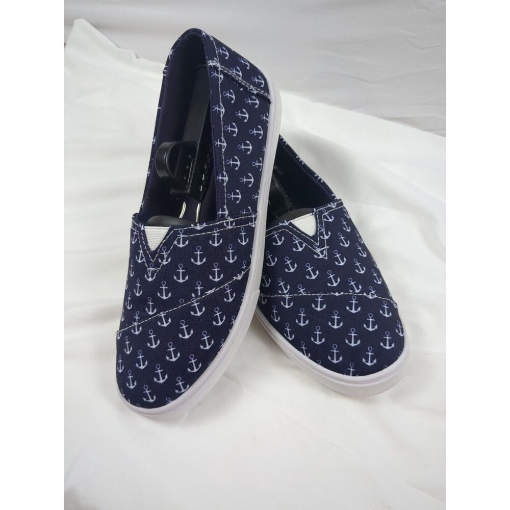 Tommy Bahama Sneaker Shoes Navy Blue‎ White Anchor Slip On Boat Deck Women’s 8